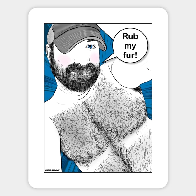 Rub My Fur Sticker by JasonLloyd